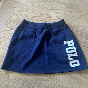 Polo by Ralph Lauren Navy Drawstring Knit Skirt with Logo (Size 7)